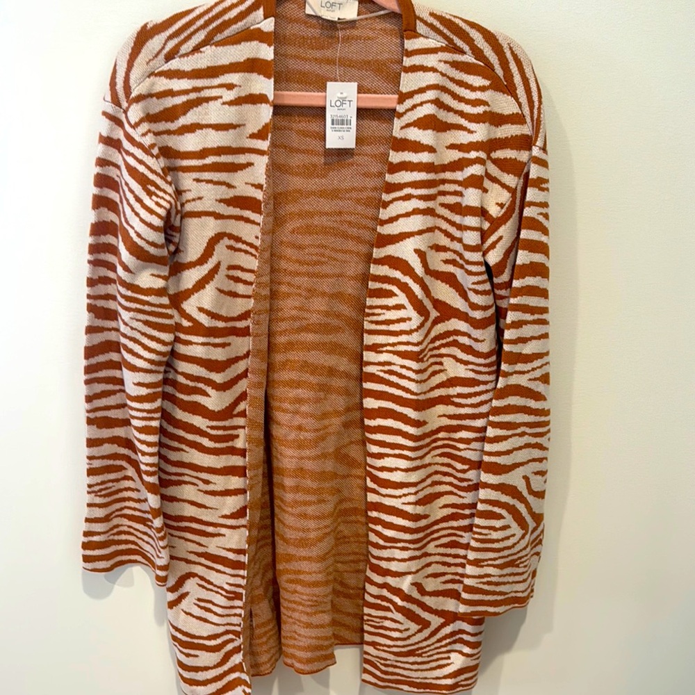 Loft Dark Orange Animal Print Sweater